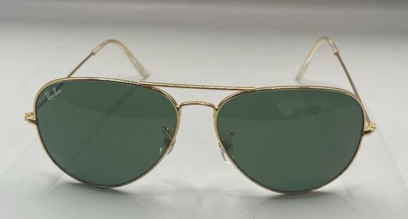 Ray Ban Aviator Pilot Sunglasses Metal Gold Frame Green Lens RB3026 62-14-138 UV main image 8